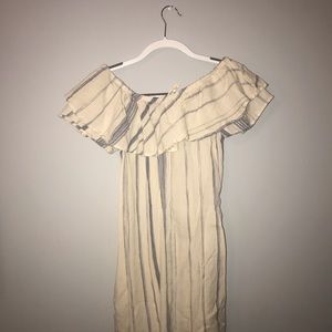 Cream and blue dress